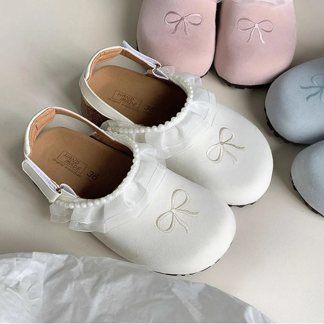 Potato Shoes with Back Strap Clogs Mules Ballet Flat Slip on Sandals Standing All Day Women Slippers Preppy Girls - Cute Causal Comfortable Walking Lightweight Running Trendy Tennis & Racquet Sport