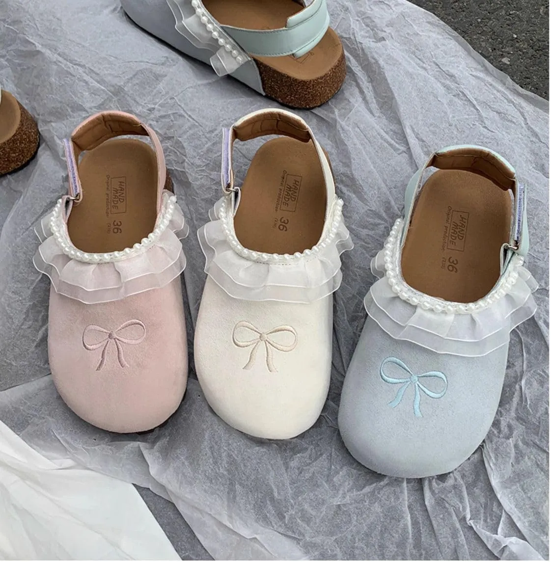 Potato Shoes with Back Strap Clogs Mules Ballet Flat Slip on Sandals Standing All Day Women Slippers Preppy Girls - Cute Causal Comfortable Walking Lightweight Running Trendy Tennis & Racquet Sport