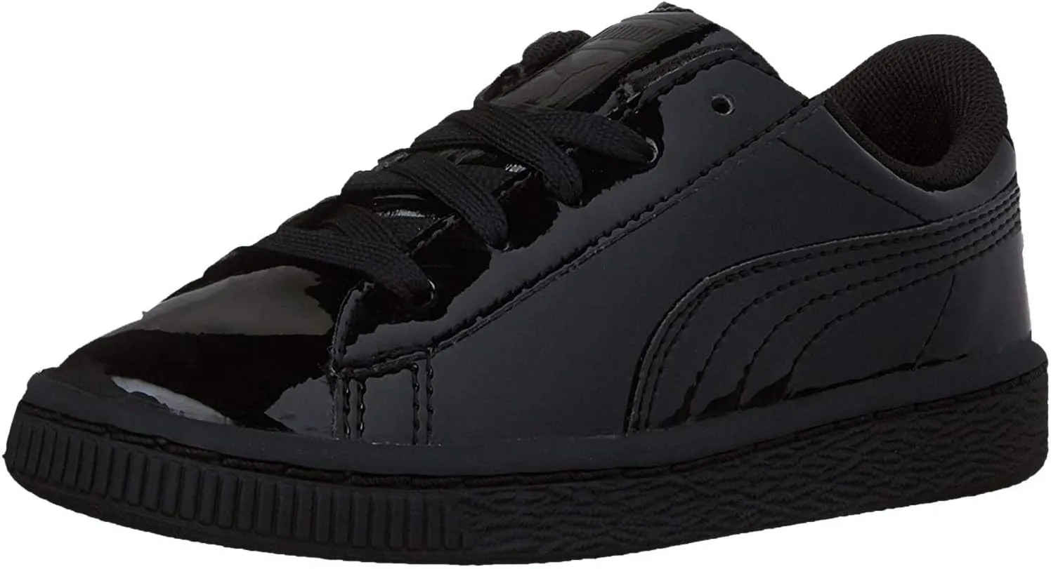 Puma Baby Basket Classic Sneaker, Black Black, 4 US Unisex Infant