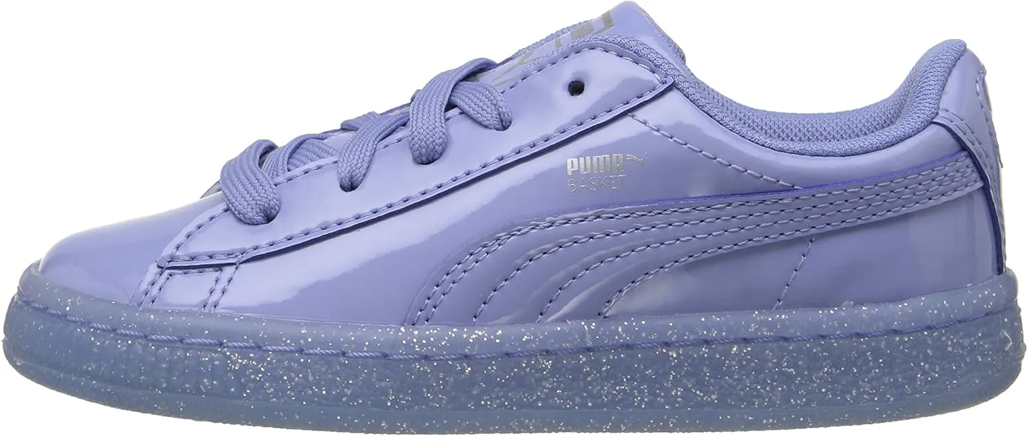 PUMA Unisex-Child Basket Patent Iced Glitz Sneaker