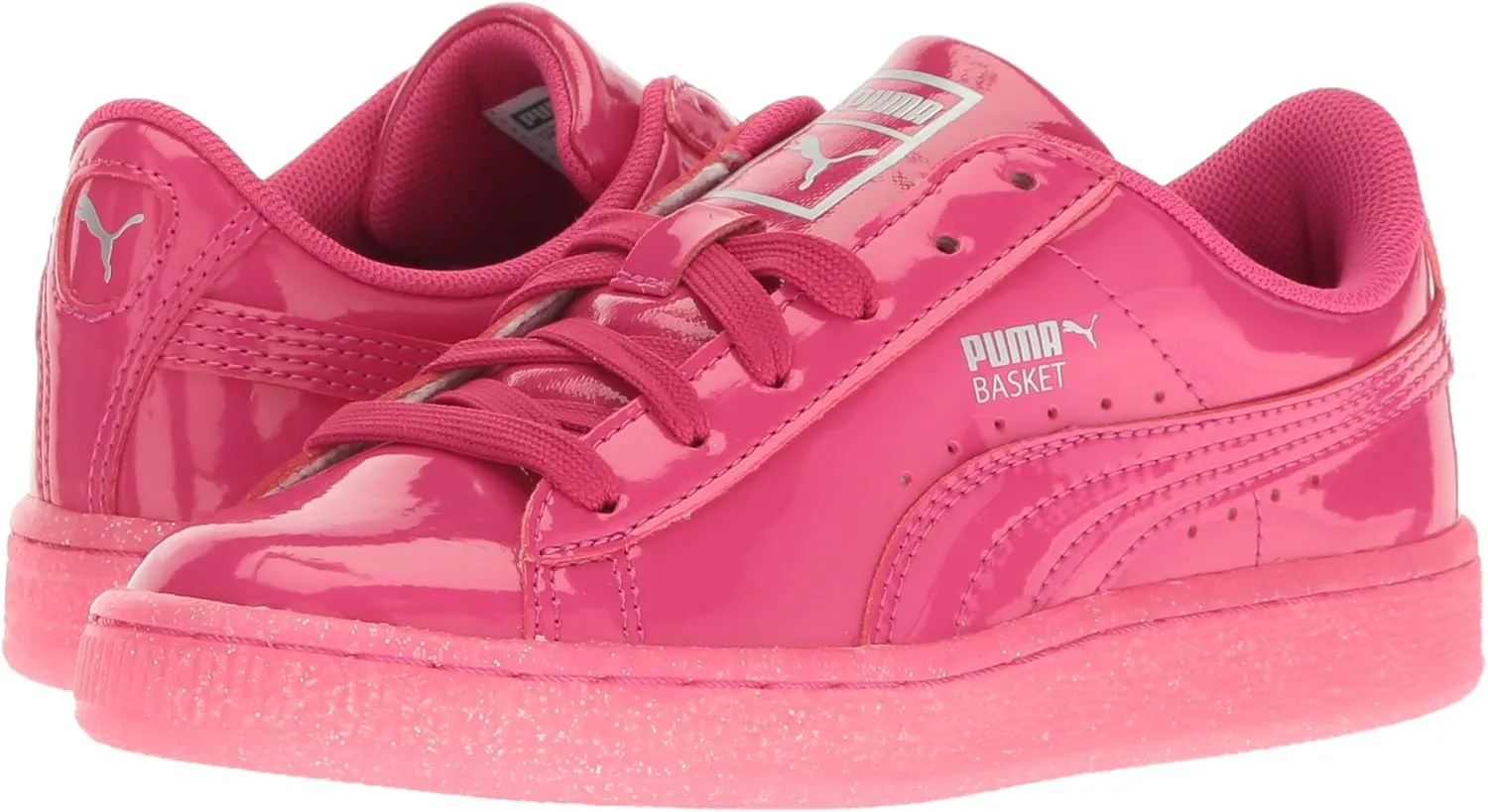 PUMA Unisex-Child Basket Patent Iced Glitz Sneaker