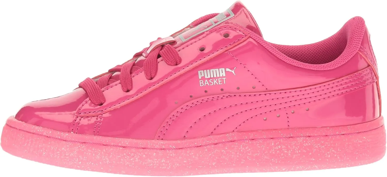 PUMA Unisex-Child Basket Patent Iced Glitz Sneaker