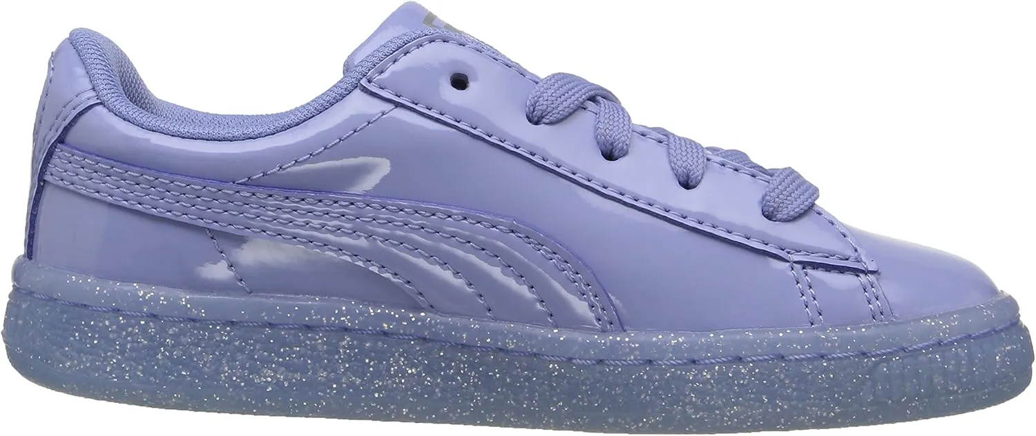 PUMA Unisex-Child Basket Patent Iced Glitz Sneaker