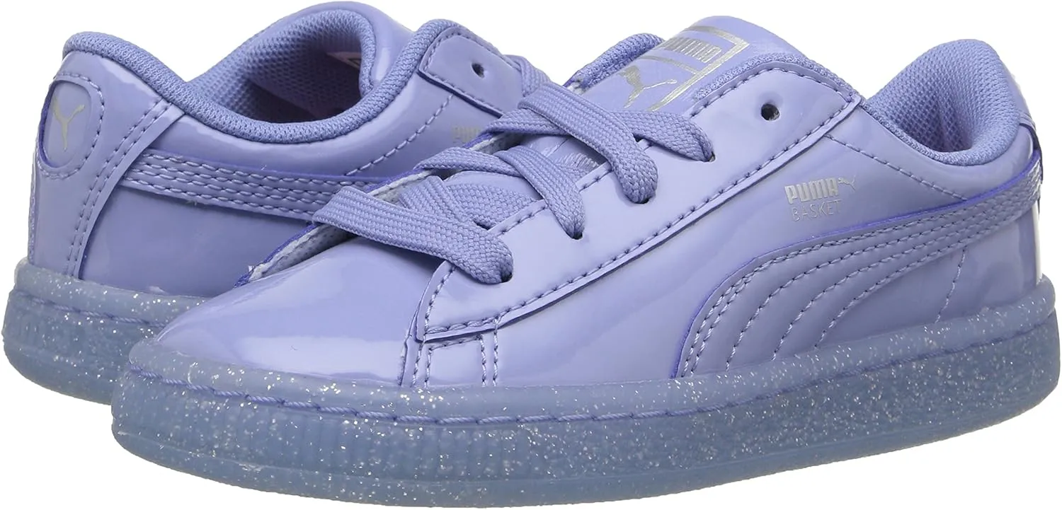 PUMA Unisex-Child Basket Patent Iced Glitz Sneaker