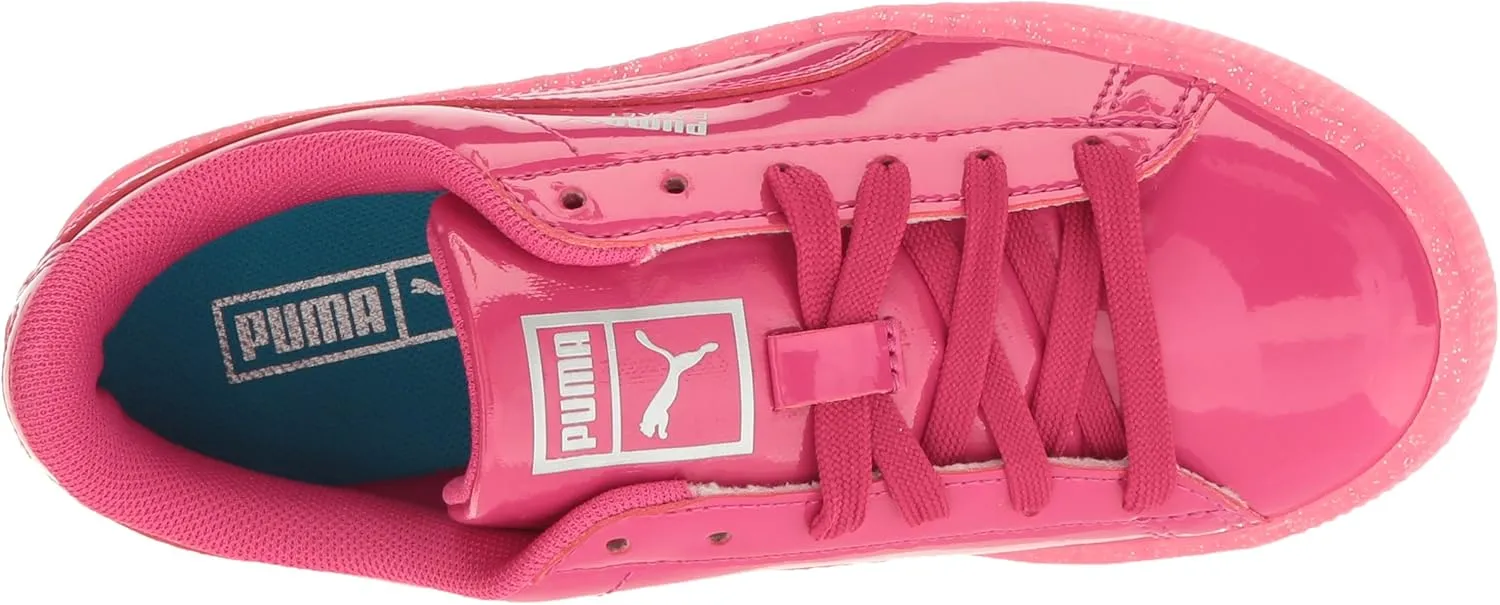 PUMA Unisex-Child Basket Patent Iced Glitz Sneaker