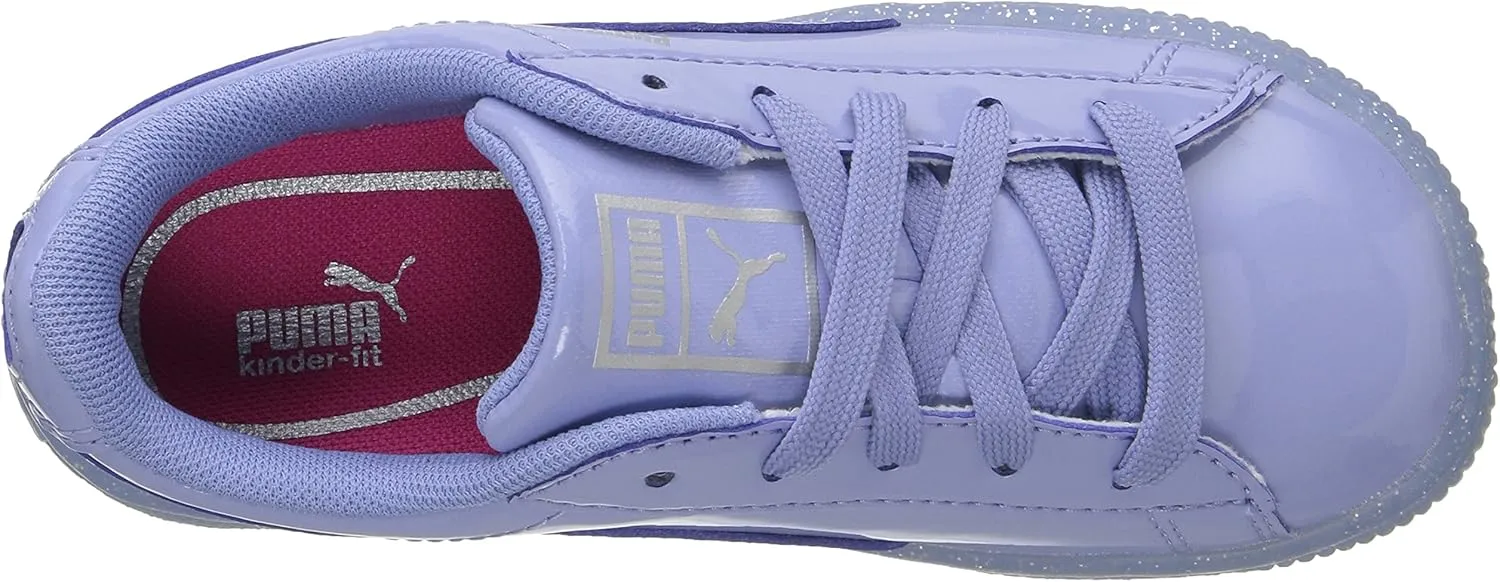 PUMA Unisex-Child Basket Patent Iced Glitz Sneaker