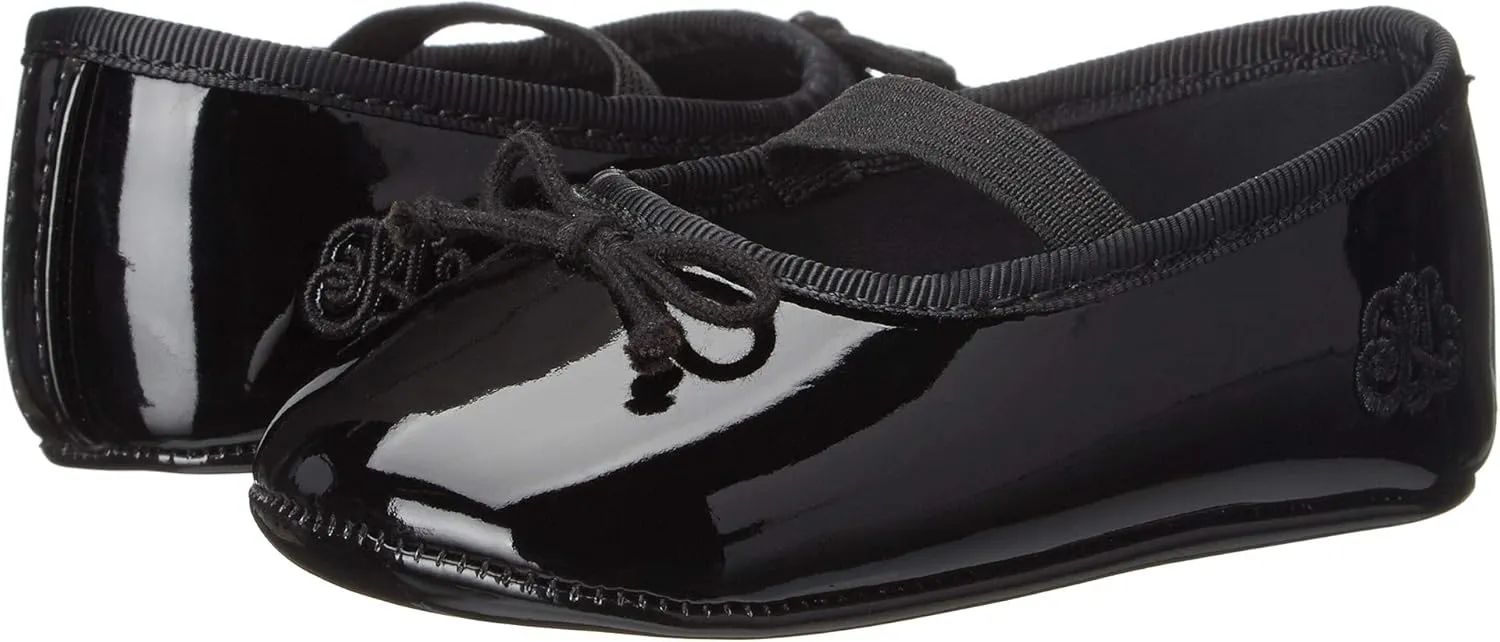 Ralph Lauren Layette Kids' Allie Black Patent Ballet Flat