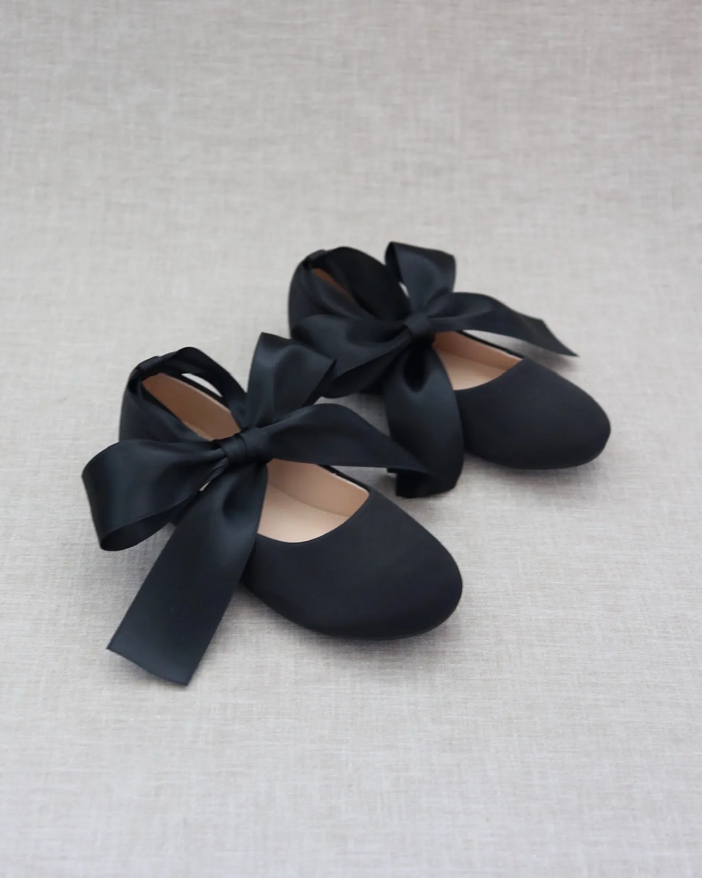 Satin Ballet Flats Ankle Tie or Ballerina Lace Up