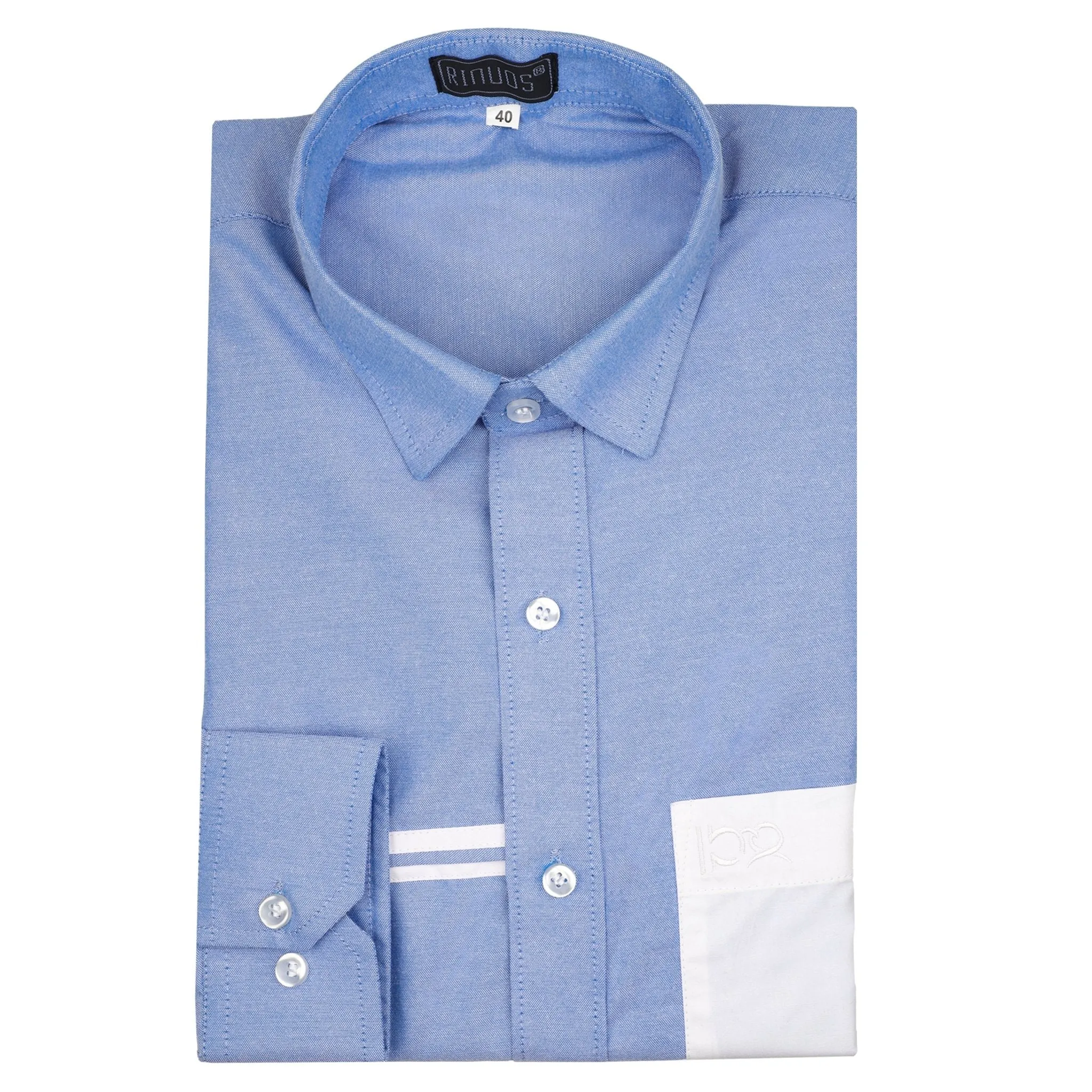 Skylight Blue White Pocket Cotton Shirt
