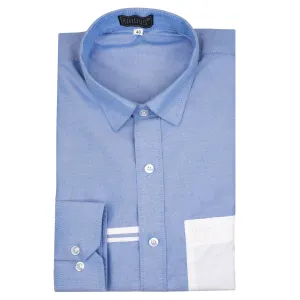 Skylight Blue White Pocket Cotton Shirt