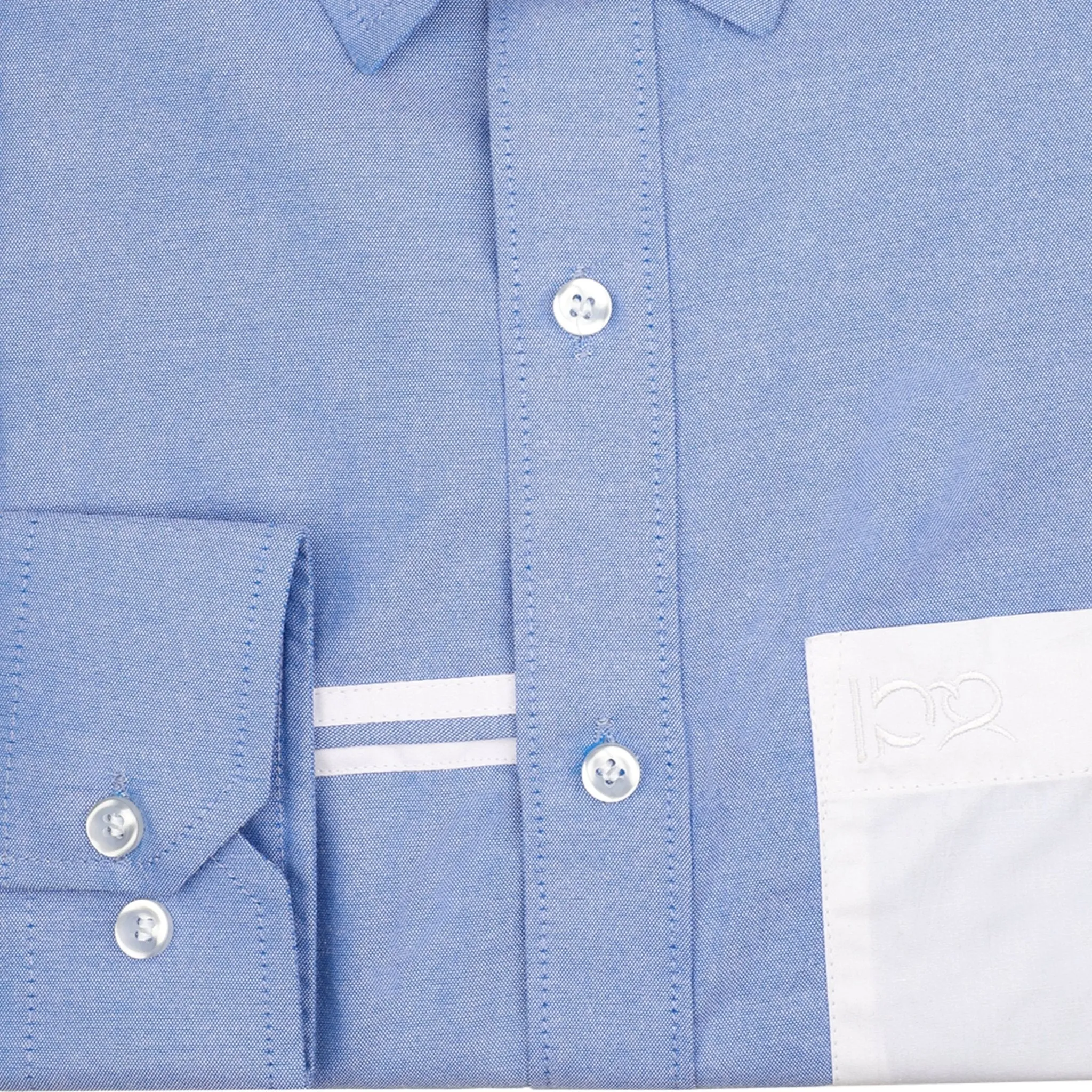 Skylight Blue White Pocket Cotton Shirt