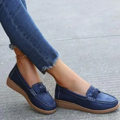 Slip On Weave Wedge Womens Heeled Loafers