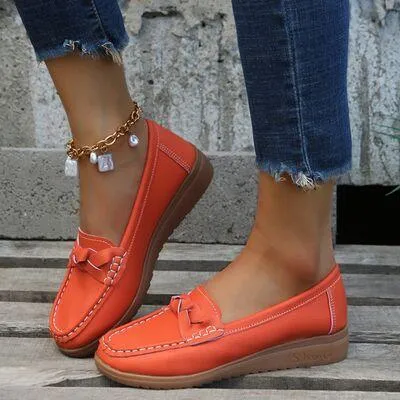 Slip On Weave Wedge Womens Heeled Loafers