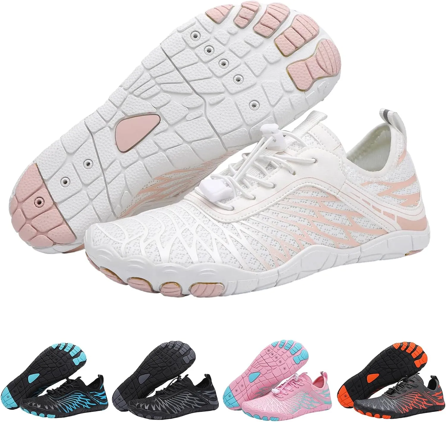 Thatrich Hike Barefoot Shoes for Women Men Wide Toe Box Sneakers Non-Slip Waterproof Comfy Breathable Water Shoe Hiking Travel Athletic Zero Drop Running Grounded Footwear Lightweight Casual Unisex