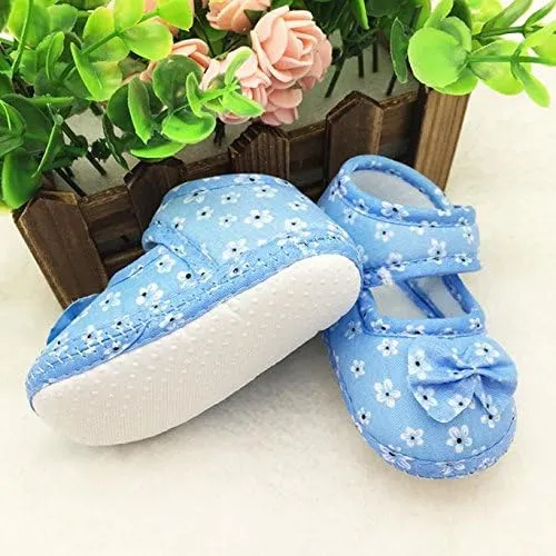 Toddler Baby Soft Sole Bowknots Shoes Infant Child Flat Shoes Kids Baby Printing Newborn Cloth Shoes