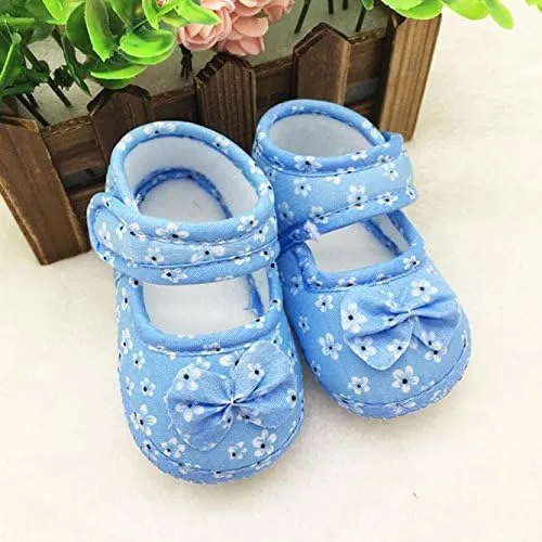 Toddler Baby Soft Sole Bowknots Shoes Infant Child Flat Shoes Kids Baby Printing Newborn Cloth Shoes