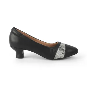 Tresmode Frankfort Black Women's Dress Kitten Heel Pumps
