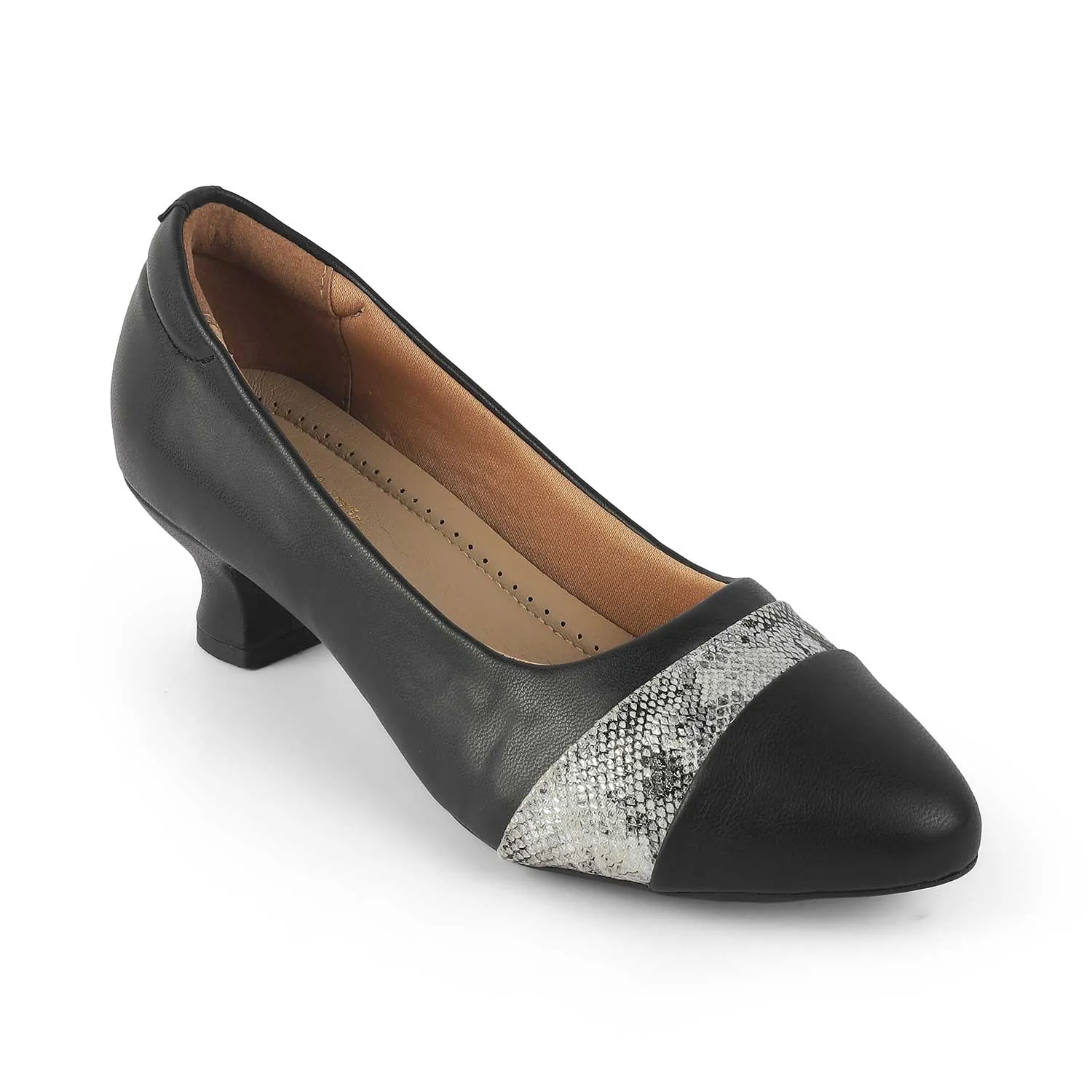 Tresmode Frankfort Black Women's Dress Kitten Heel Pumps