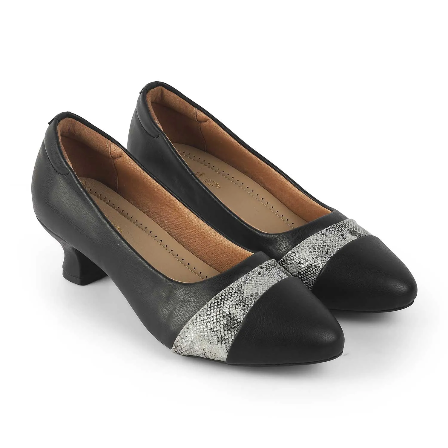 Tresmode Frankfort Black Women's Dress Kitten Heel Pumps