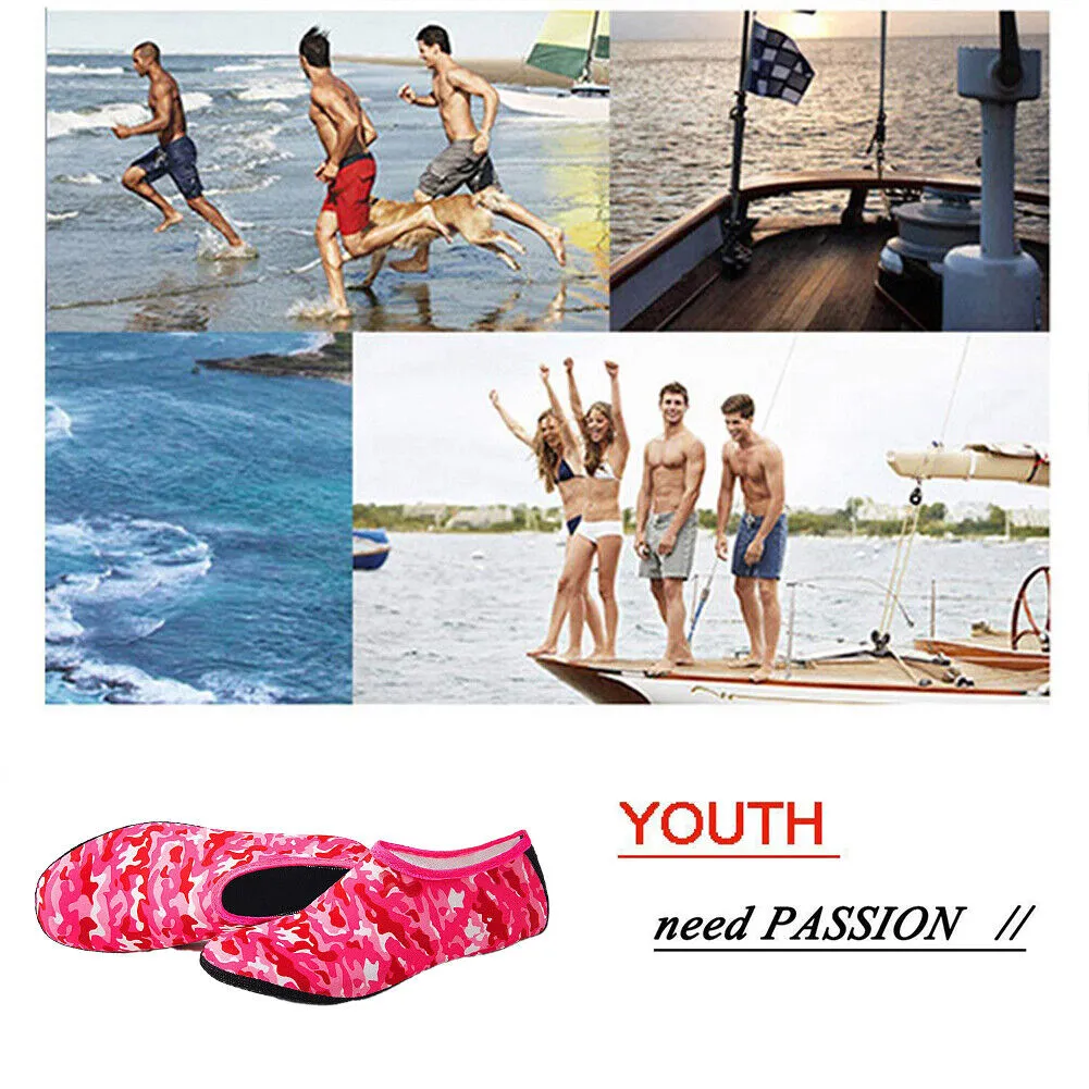 US 2 Pairs Outdoor Beach Swimming Aqua Socks Quick-Dry Barefoot Shoes Men Women