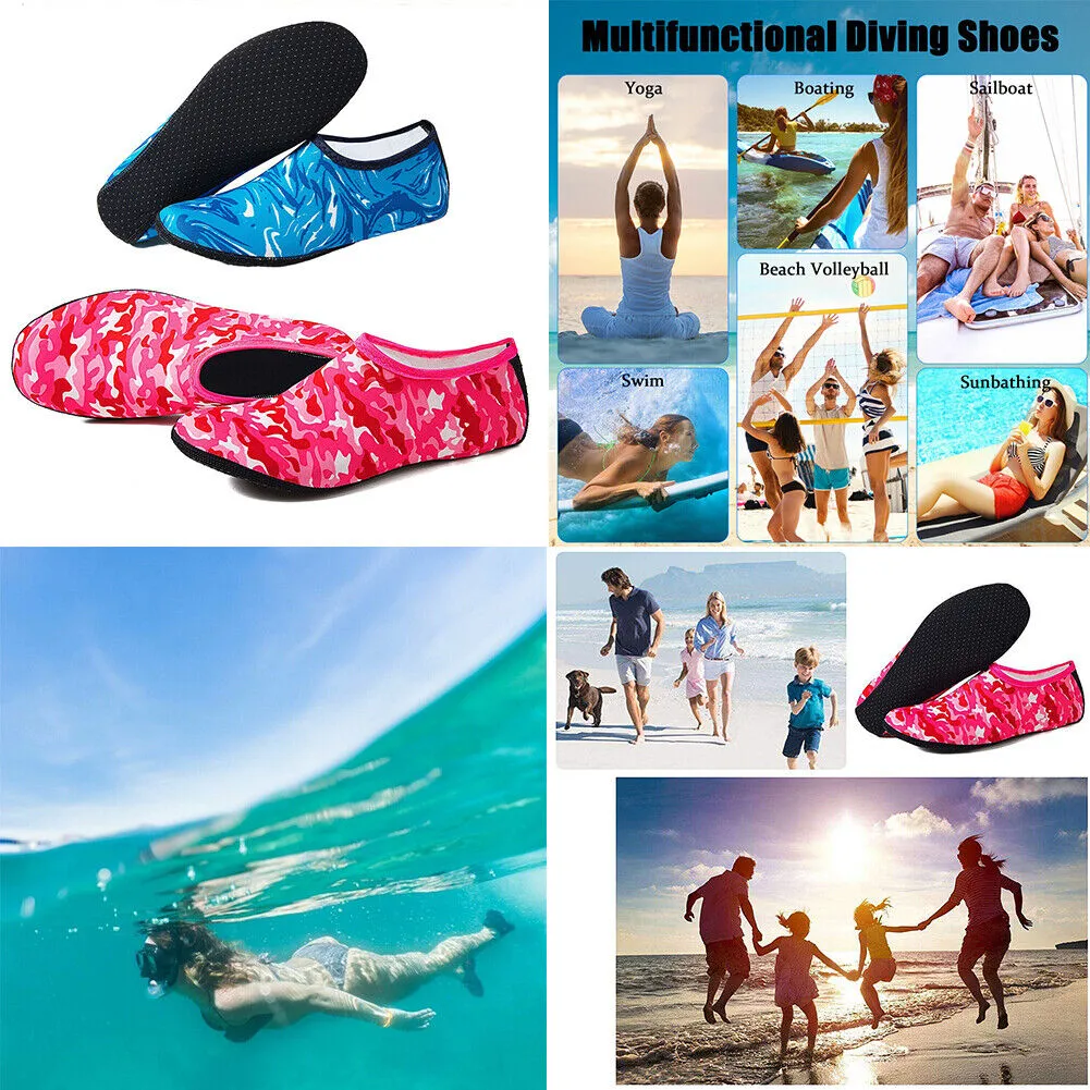 US 2 Pairs Outdoor Beach Swimming Aqua Socks Quick-Dry Barefoot Shoes Men Women