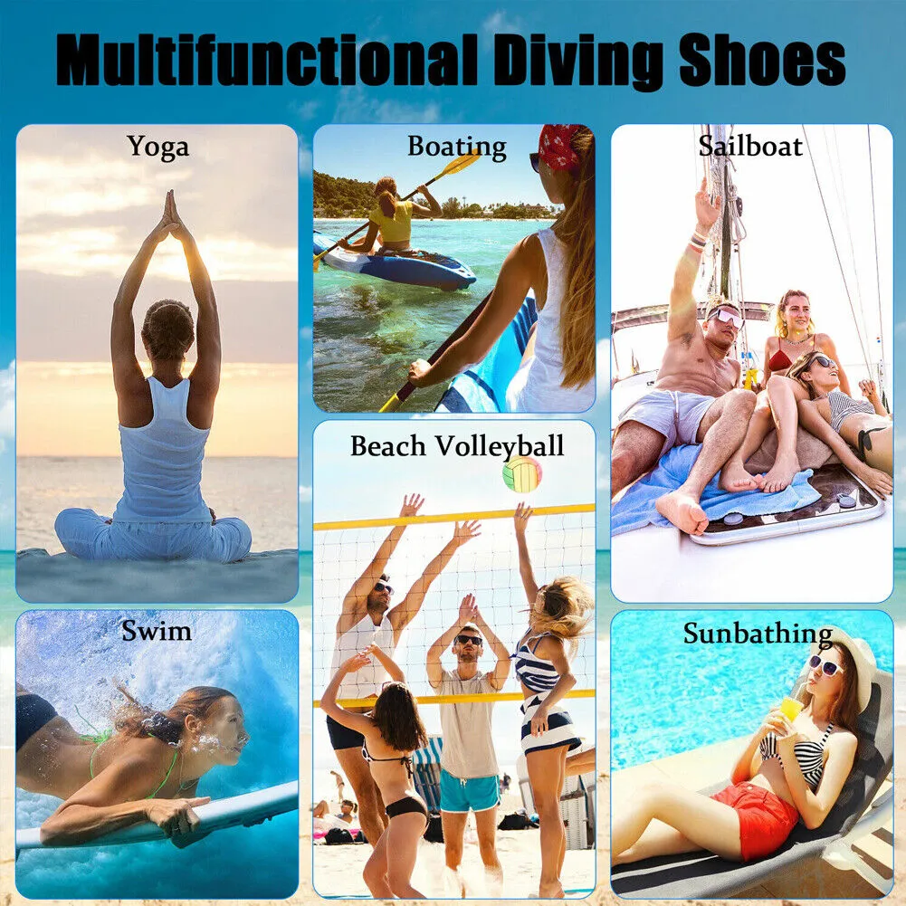 US 2 Pairs Outdoor Beach Swimming Aqua Socks Quick-Dry Barefoot Shoes Men Women
