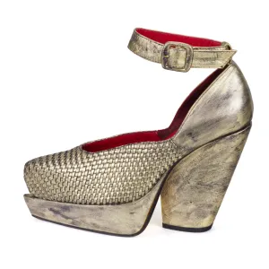 Vida Shoe - Gold Distressed