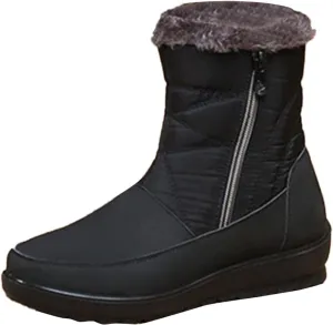 Womens Waterproof Winter Boots with Arch Support Wide Width Snow Boot Women Wide Women Winter Boots Slip on 8.5 Wide Snow Boots for Women with Zipper Women 9 Wide Winter Boot