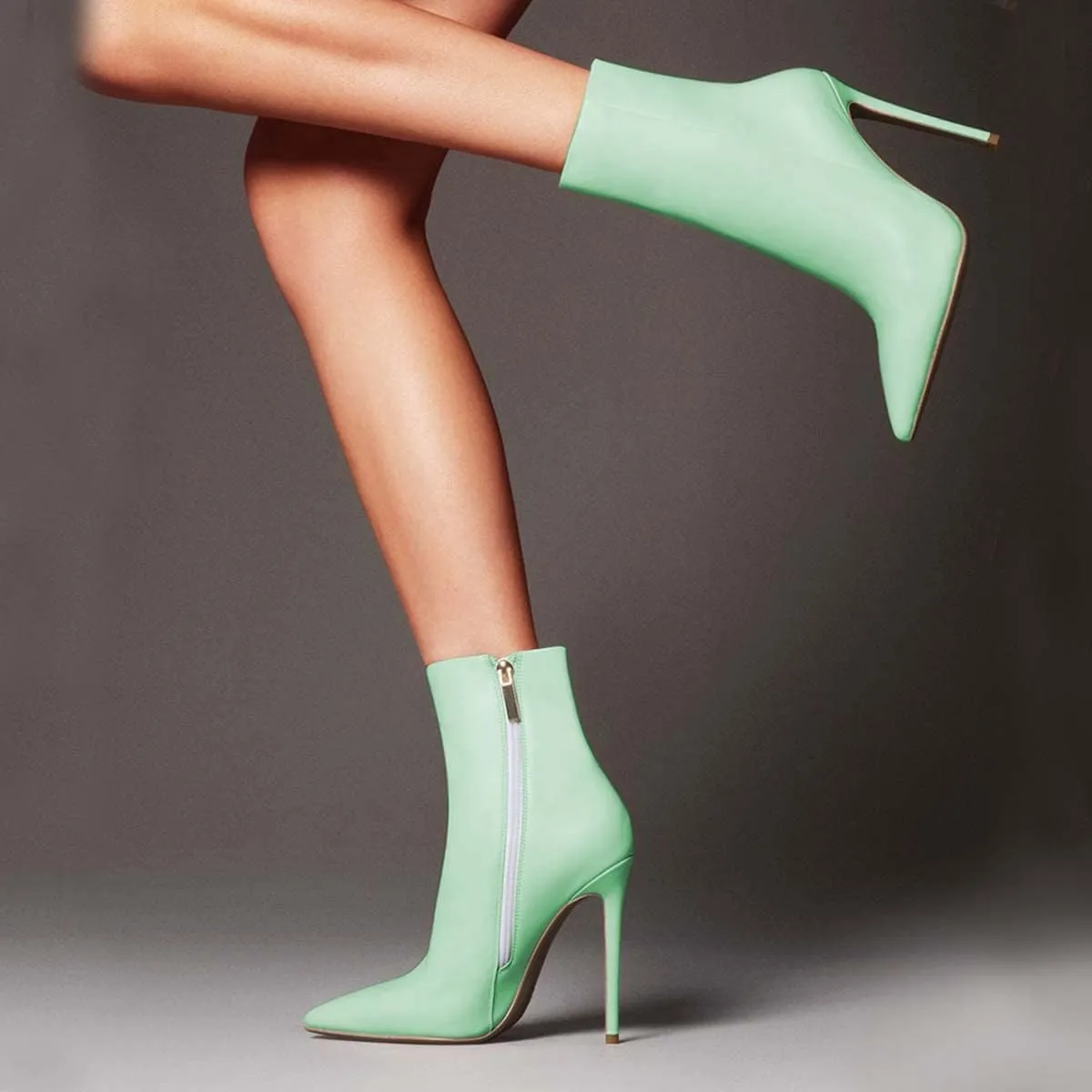 XYD Women's Pointed Toe Ankle Boots, Classic Stilettos High Heels, Zipper Side, Fashion Dress Office Lady Solid Color Booties Shoes